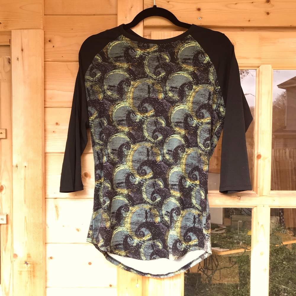 LuLaRoe Rare Nightmare Before Christmas top, Baseball style top, Small